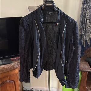 Women's Black Jacket with lace sleeves